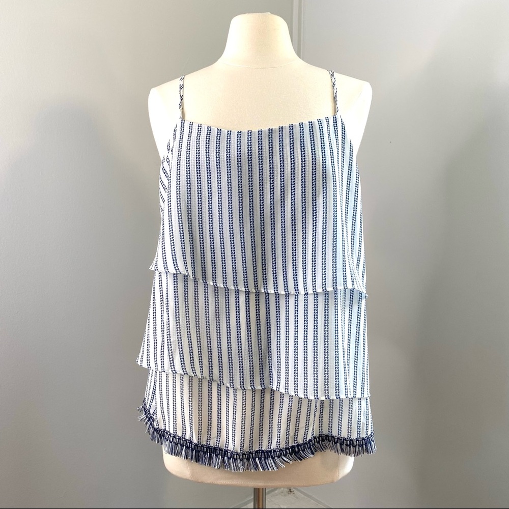 CLARTE Tiered Stripe Tank SZ L
